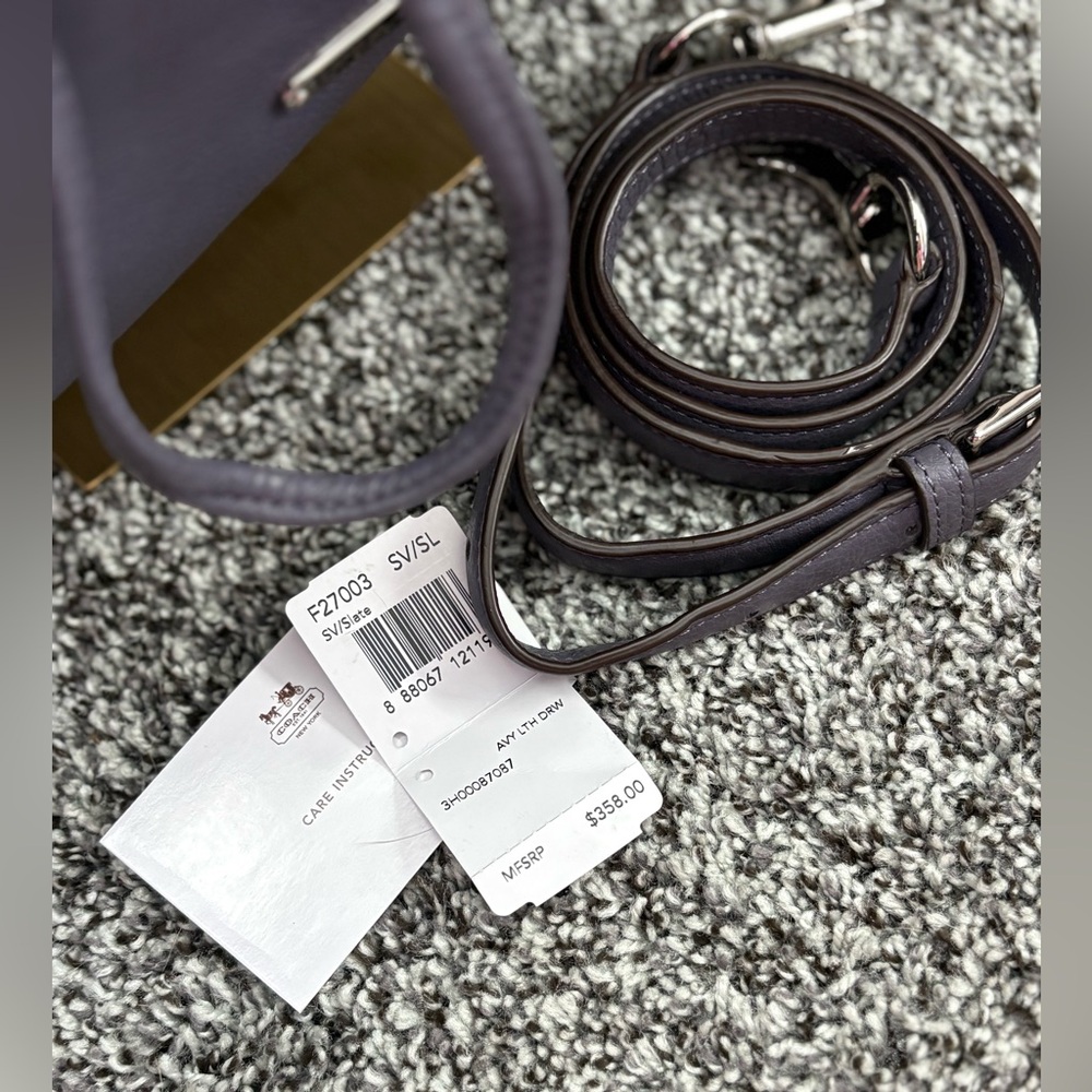 Coach Purple Leather Shoulder Bag - Picture 4 of 16